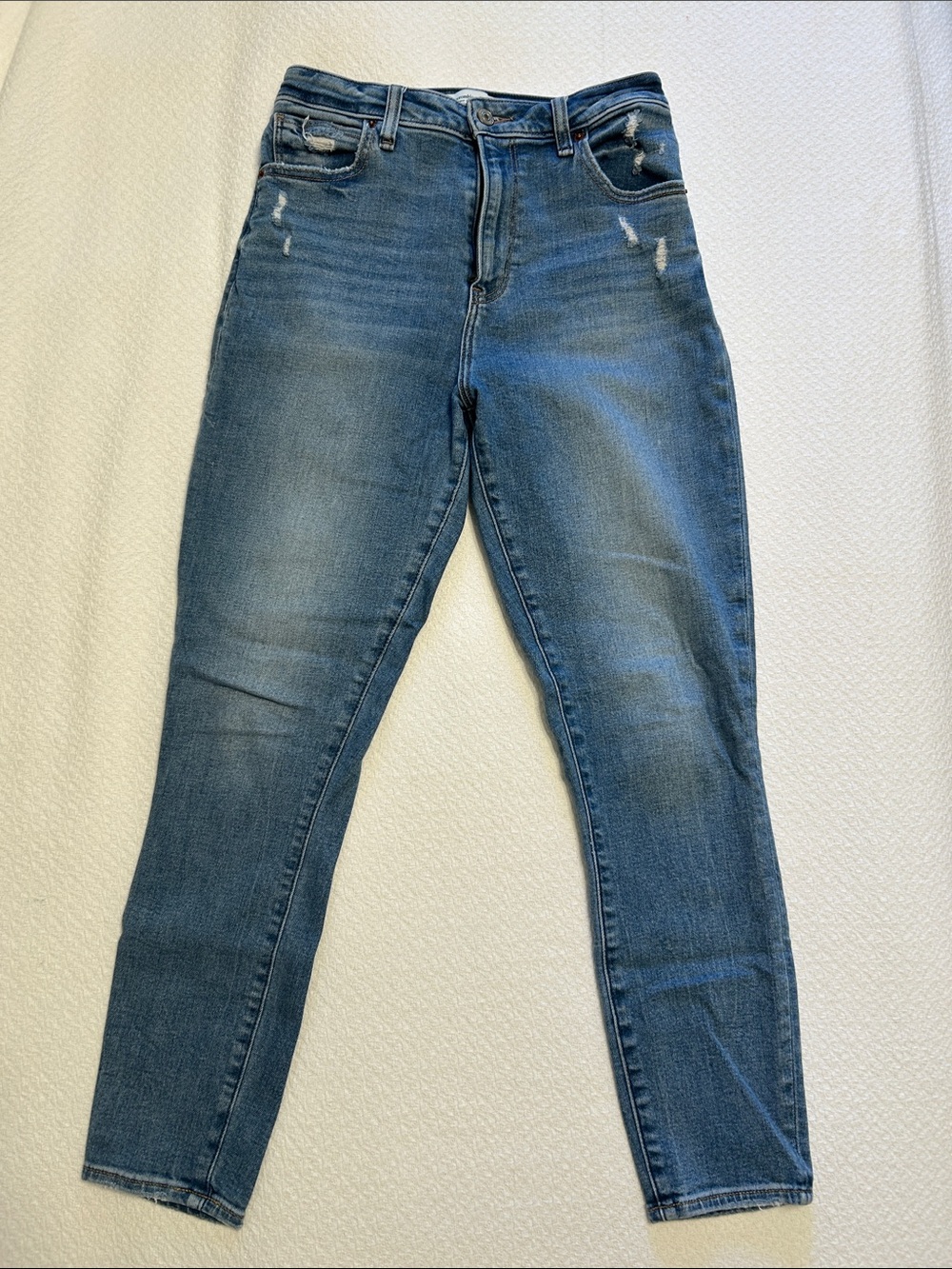 Abercrombie & Fitch Curve Love Super Skinny Ankle High-Rise Jean in Medium Blue